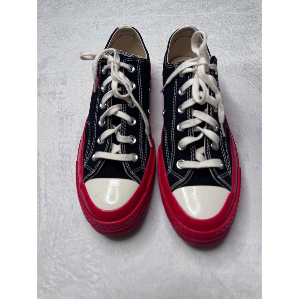 Converse CDG PLAY Chuck 70 Low Mens 8 Womens 10 Black Red Egret A01795C New Box